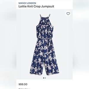 Women's, Wisp, Crop Jumpsuit, Navy/Pink, NWT's Sz. 12.